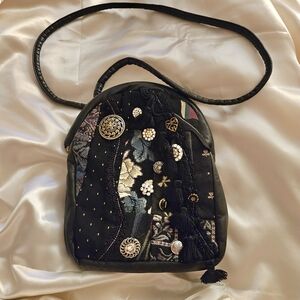 Chic Black Embellished Crossbody Bag